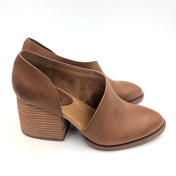 Korks Kayla Block Heel Asymmetric Pump Women's Slip-On Brown Size US7 EU38 - Picture 3 of 11